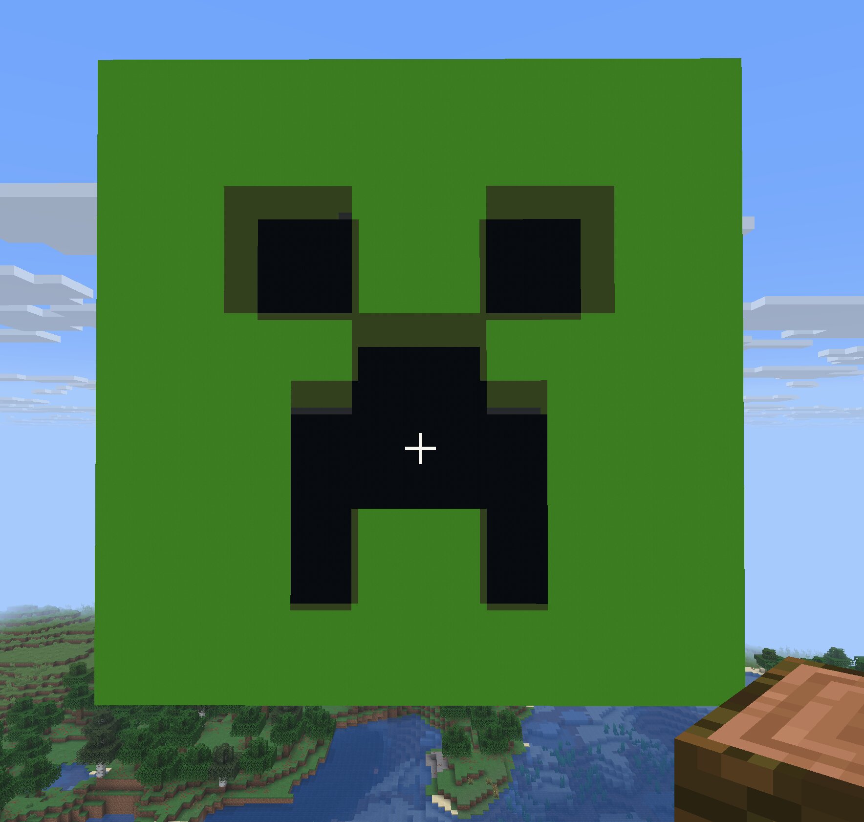 Minecraft server logo built from concrete blocks