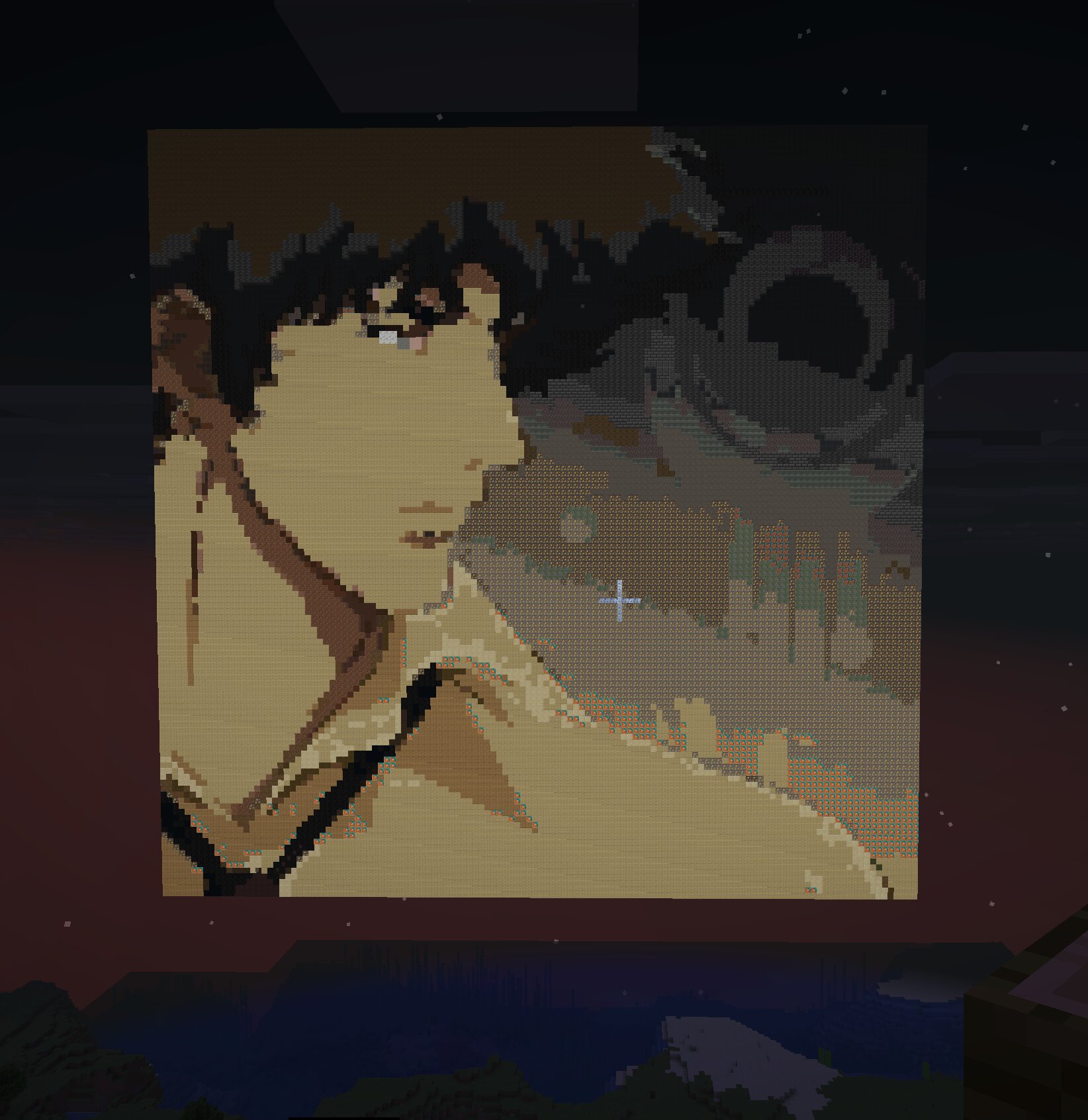 Minecraft 128x128 map art example in an item frame gallery