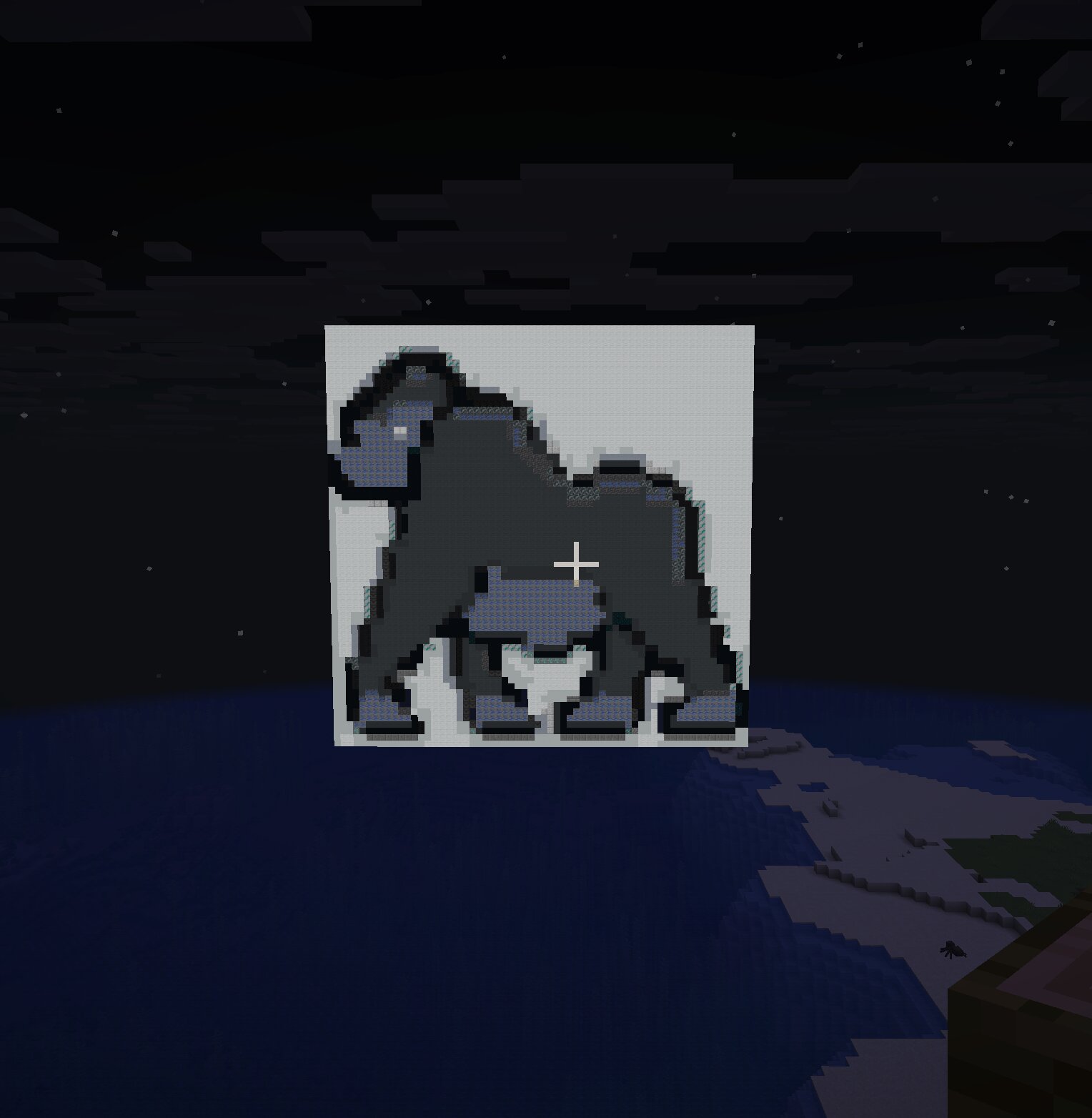 Minecraft pixel art portrait build example